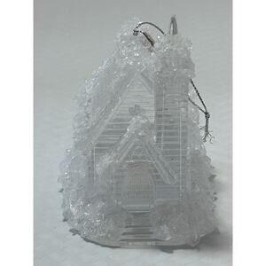Icy Look Clear acrylic Church building Christmas Tree Light Cover Ornament